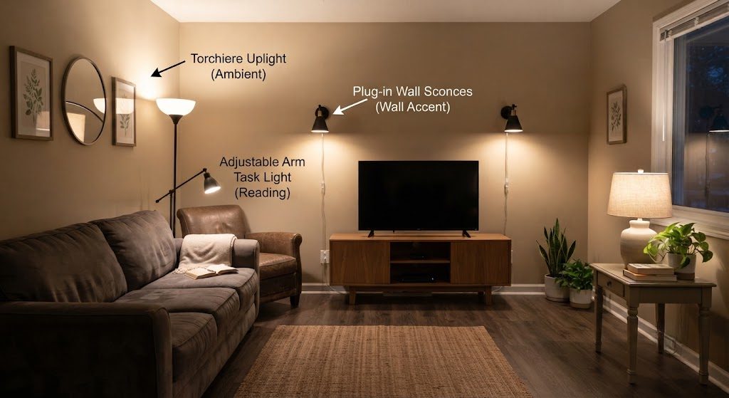 Budget Layered Lighting Plan for a Living Room