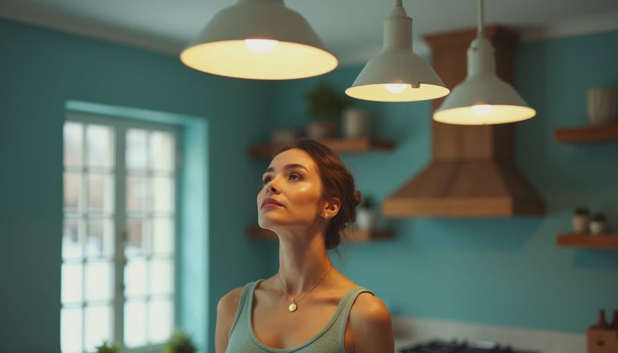 Visual context for three light pendant