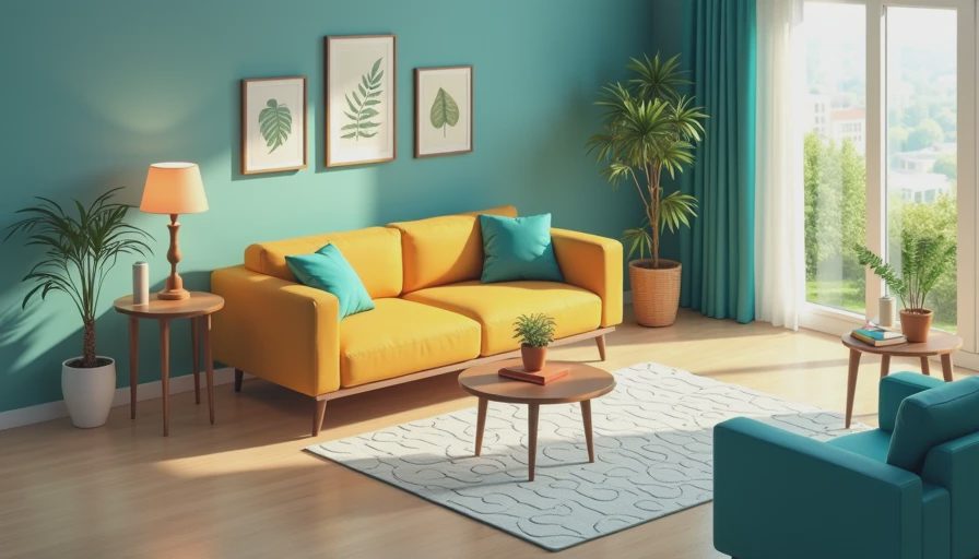 Visual context for living room table lamps