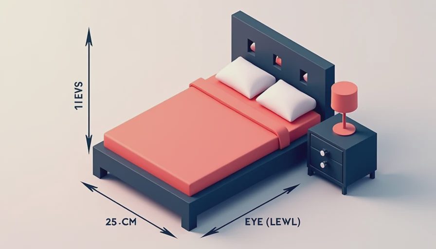 Illustration for nightstand lamp height rule