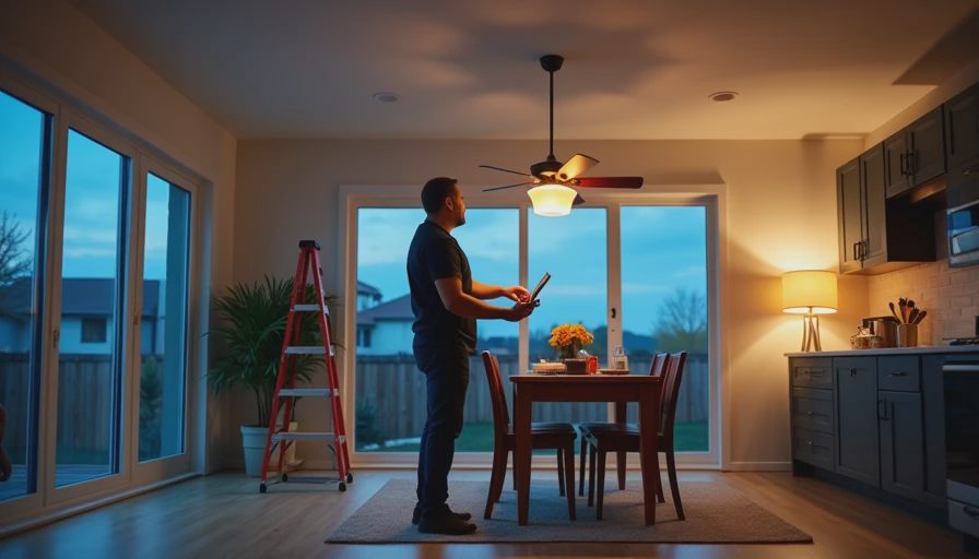 Visual context for can I put a ceiling fan on a light fixture box