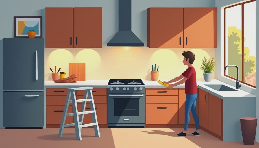 Illustration for under cabinet lighting spacing
